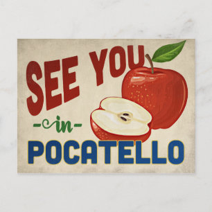 Postal Pocatello Idaho Apple - Vintage Travel