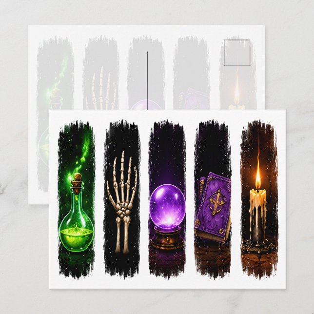 Postal Poción Mágica, decoración de Bruja Celestial (Anverso / Reverso)