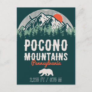 Postal Poconos Pennsylvania PA Mountain Gift Retro