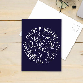 Postal Poconos Retro Pennsylvania Montañas Postcard