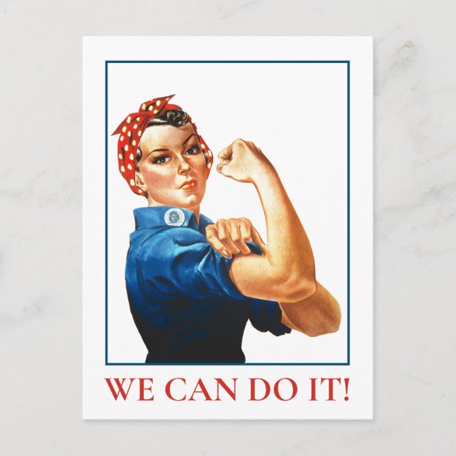 Postal Podemos hacerlo, Rosie Riveter Women Power WII (Anverso)