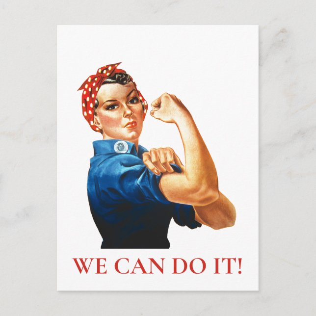 Postal Podemos hacerlo, Rosie Riveter Women Power WII (Anverso)