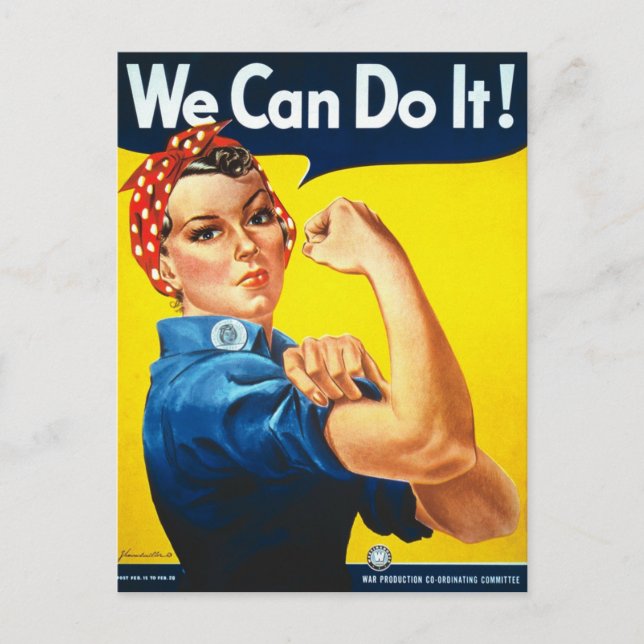 Postal Podemos hacerlo Rosie the Riveter WWII (Anverso)