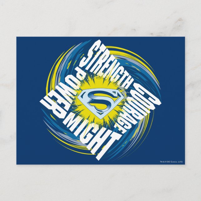 Postal Poder de fuerza de coraje de Superman (Anverso)