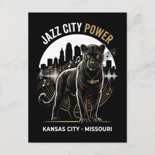 Postal Poder de Jazz City Kansas City Arte Cultural Jagua