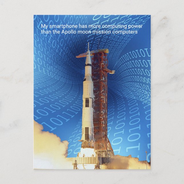 Postal Poder informático Apolo 11 (Anverso)