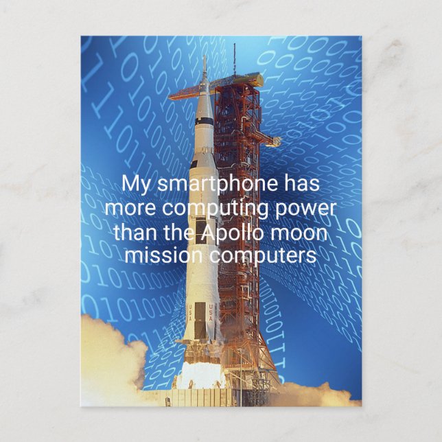 Postal Poder informático Apolo 11 (Anverso)