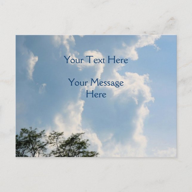 Postal Poderosa naturaleza de nubes blancas (Anverso)
