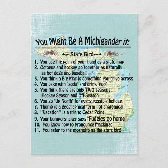 Postal Podría Ser Un Michigander Si: (Anverso)