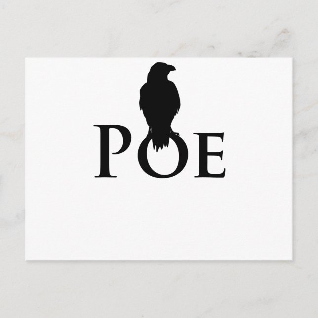 Postal Poe Edgar Allan Poe und der Rabe (Anverso)