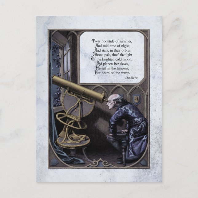 Postal Poe "Evening Star" Steampunk Victoria Postcard (Anverso)