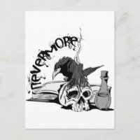 Poe Nevermore Raven Skull & Book