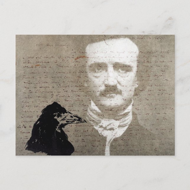 Postal Poe Y El Arte Digital Grunge Raven (Anverso)