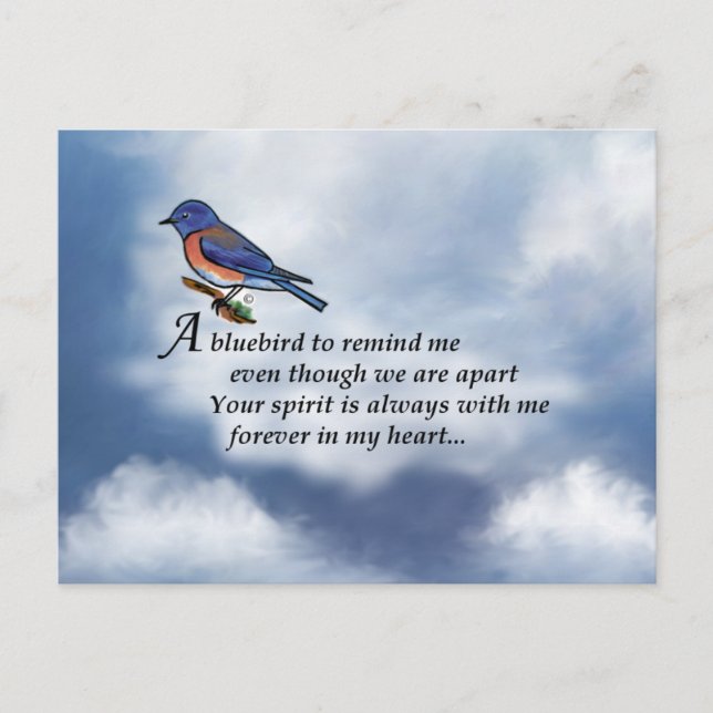 Postal Poema conmemorativo de Bluebird (Anverso)