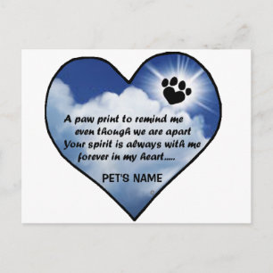 Postal Poema conmemorativo de Pawprint