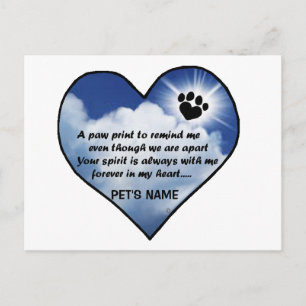 Postal Poema conmemorativo de Pawprint