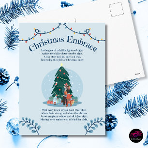 Postal Poema de amor de abrazo de Navidad