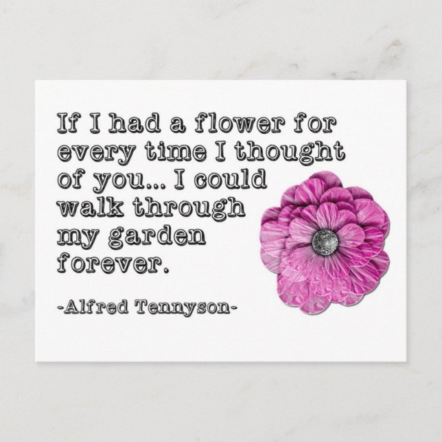 Postal Poema de amor de Tennyson Postcard (Anverso)