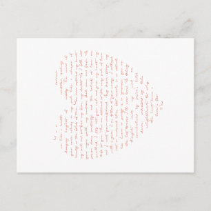 Postal Poema de amor en forma de corazón