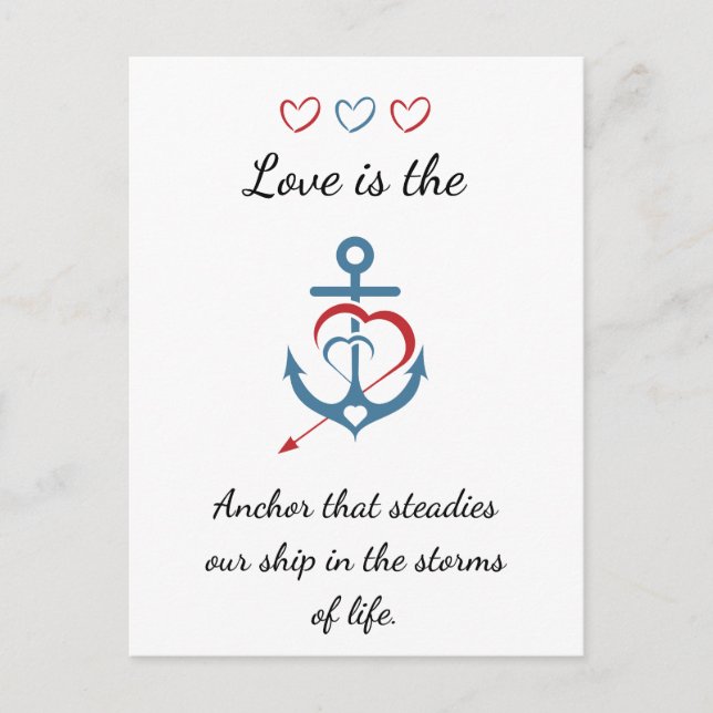 Postal Poema de amor romántico San Valentín moderno (Anverso)