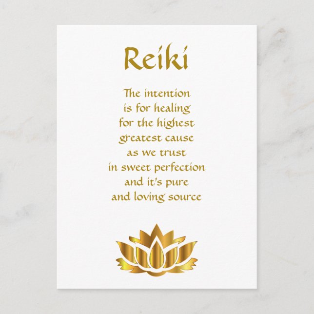 Postal Poema de curación de Reiki (Anverso)