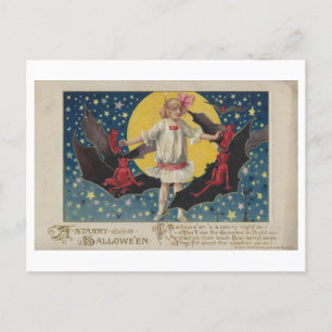 Postal Poema de Halloween vintage