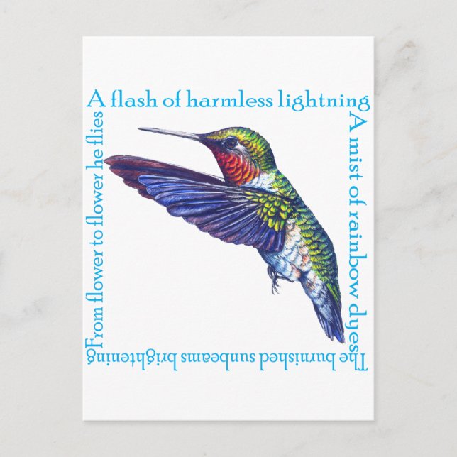 Postal Poema de Hummingbird (Anverso)