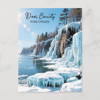 Postal Poema de invierno del condado de Door Wisconsin