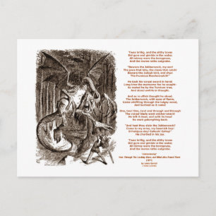 Postal Poema de Jabberwocky por Lewis Carroll