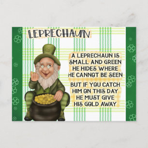 Postal Poema de Leprechaun Irlandés