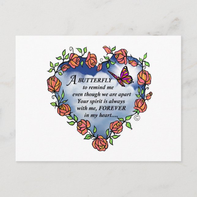 Postal Poema de mariposa conmemorativo (Anverso)