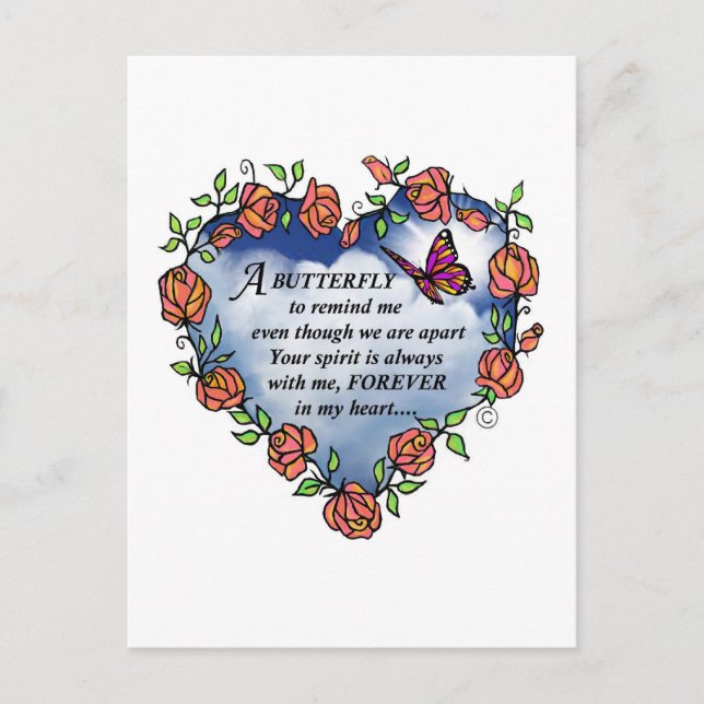 Postal Poema de mariposa conmemorativo (Anverso)