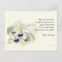 Postal Poema de Robert Browning, aves acuáticas