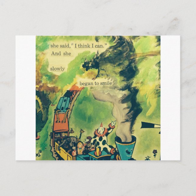 Postal Poema de tren de época (Anverso)