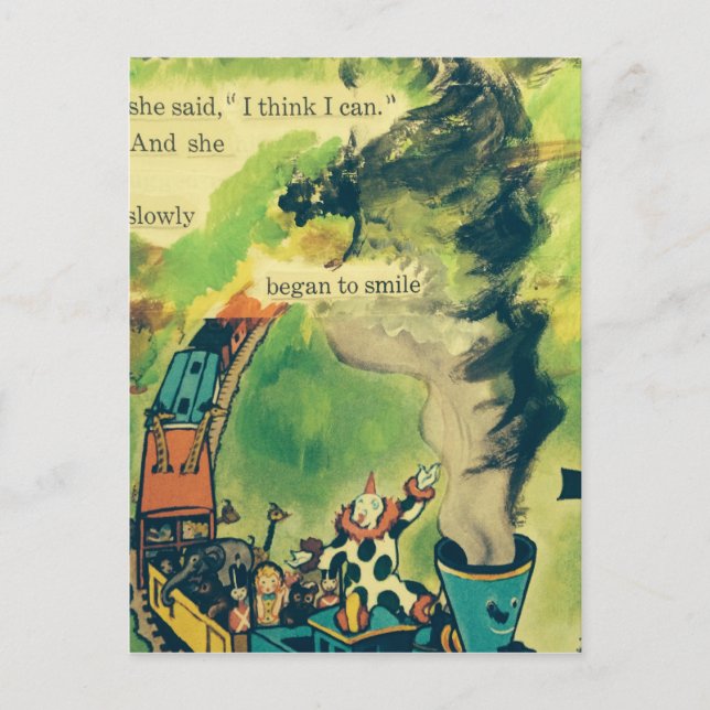 Postal Poema de tren de época (Anverso)