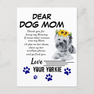 Postal Poema de Yorkie Mom Spacial