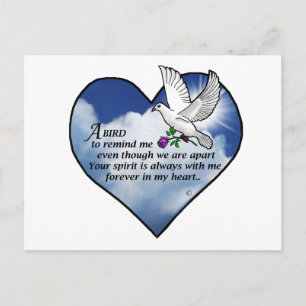 Postal Poema del corazón de pájaro