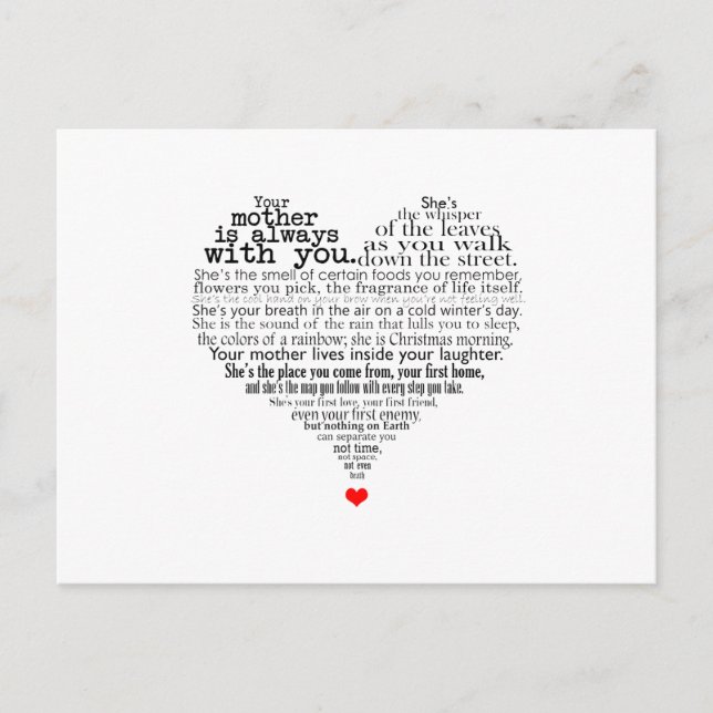 Postal Poema del día de la madre (Anverso)