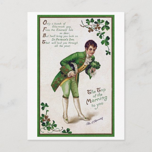 Postal Poema del Día de San Patricio, añejo (Anverso)