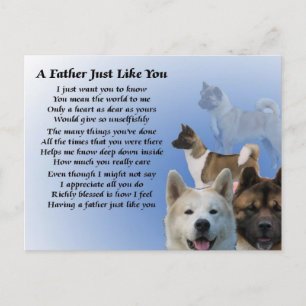 Postal Poema del padre del perro Akita