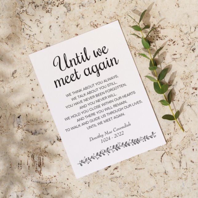 Postal Poema Funeral Hasta que nos Volvamos a Encontrar M (Subido por el creador)