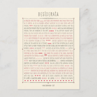 Postal Poema Inspirador de Desiderata