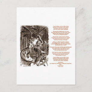 Postal Poema Jabberwocky de Lewis Carroll