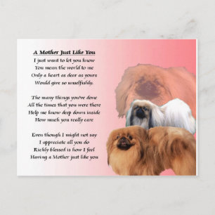 Postal Poema Madre - Pekingés