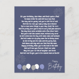 Postal Poema muy divertido para el cumpleaños de mamá