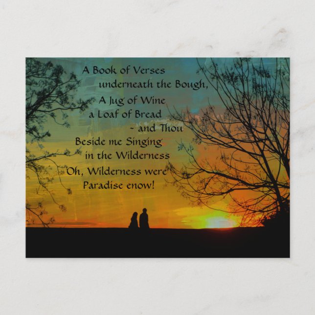 Postal poema romántico - Rubaiyat de Omar Khayyam (Anverso)