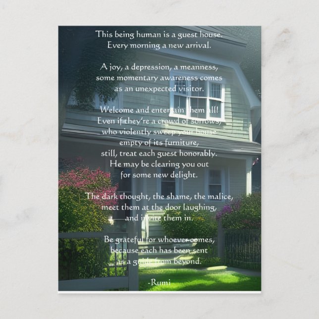 Postal Poema Rumi de Guest House (Anverso)