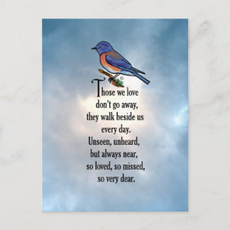 Postal Poema "tan querido" de Bluebird