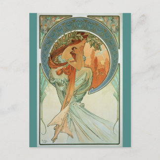 Postal Poesía de Alfons Mucha - Art Nouveau
