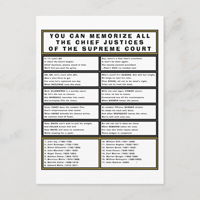 Postal Poesía divertida del Presidente del Tribunal Supre (Anverso)